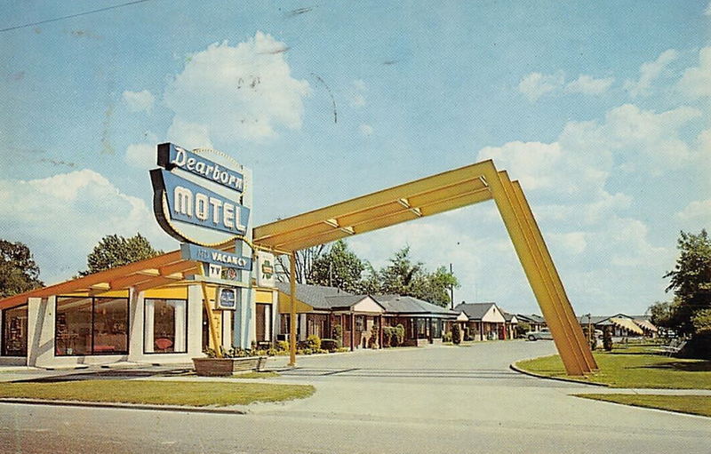 Villager Inn (Dearborn Motel) - Vintage Postcard (newer photo)